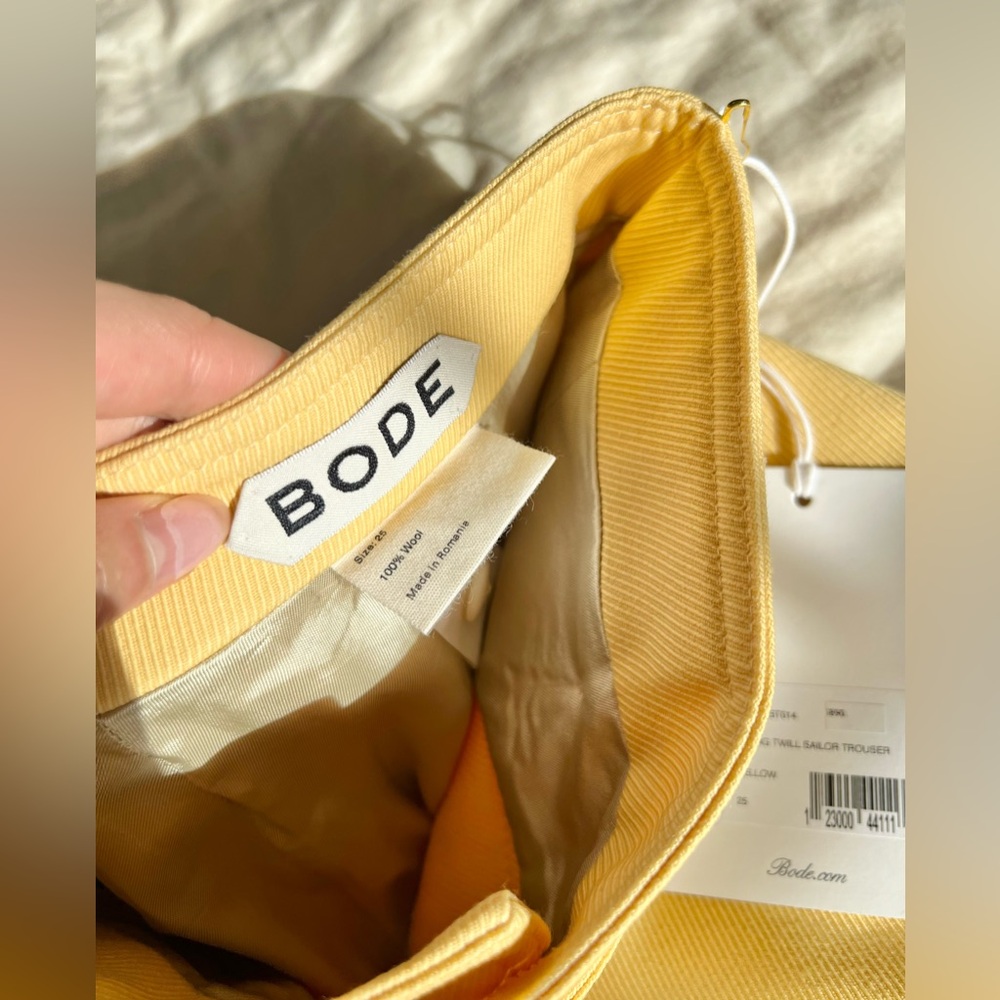 Bode Riding Twill Sailor Trousers Pants - Yellow - W25 - NEW - Picture 12 of 12